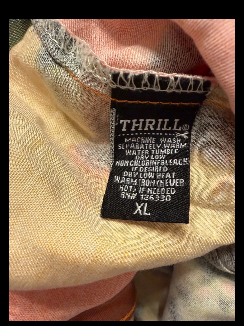 Thrill Jeans Hi Low Tie-Dyed Button Up Shirt Duster XL Destroyed Colorful Cotton - Picture 5 of 13